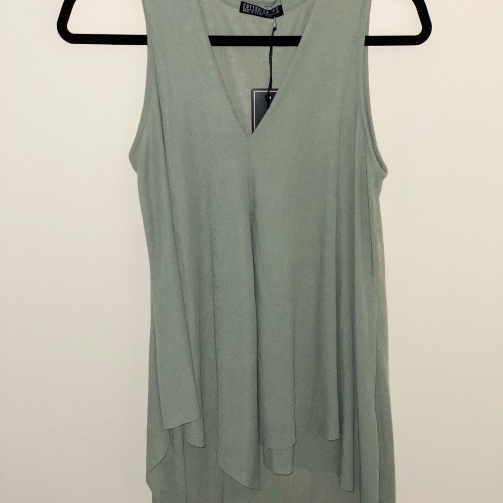Long olive top with layers